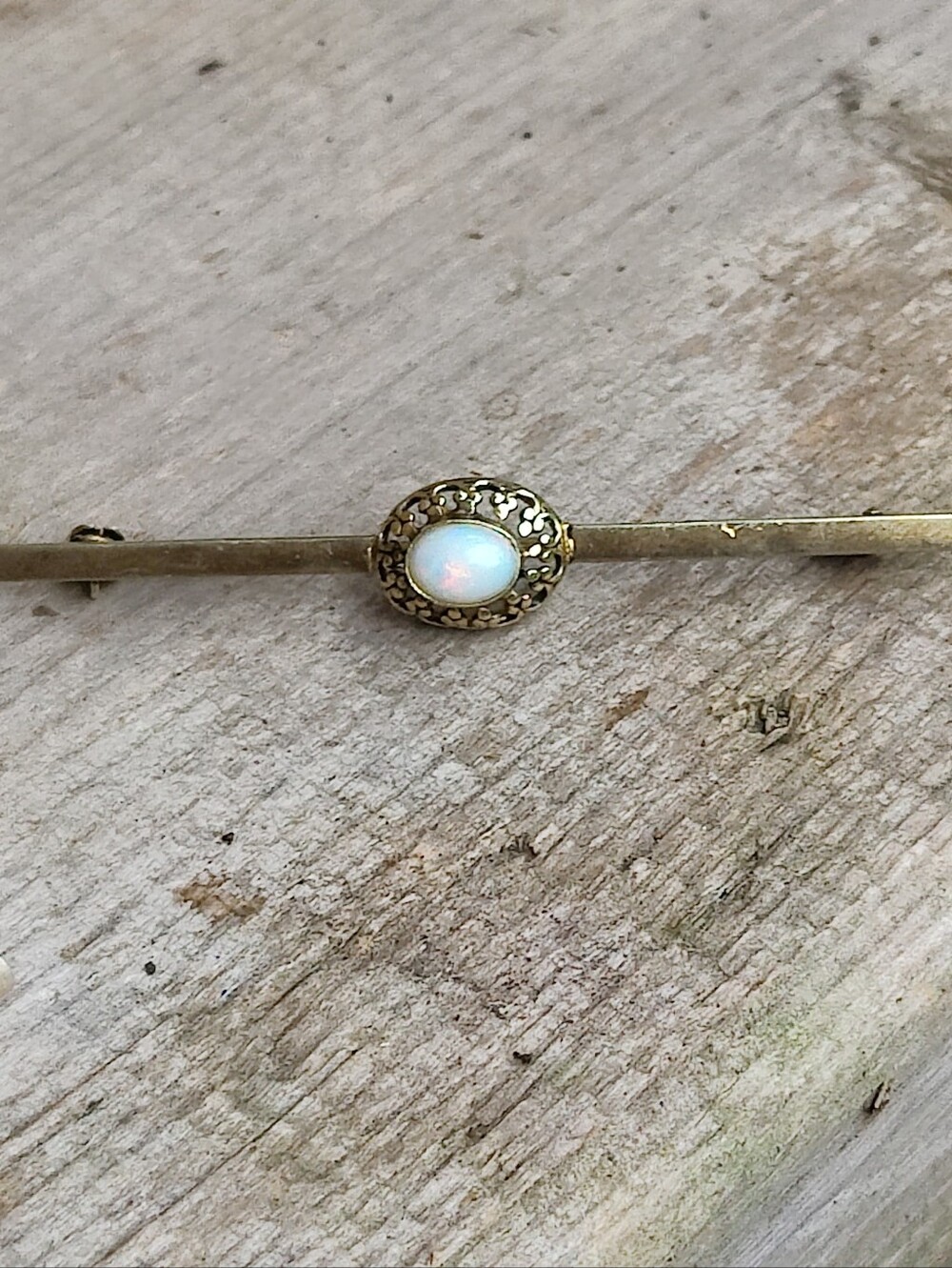 Antique Opal Bar Pin - Picture 6 of 8